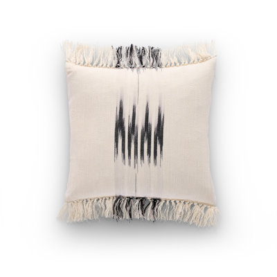 Peshtemal Ikat Cotton Pillow with Fringe
