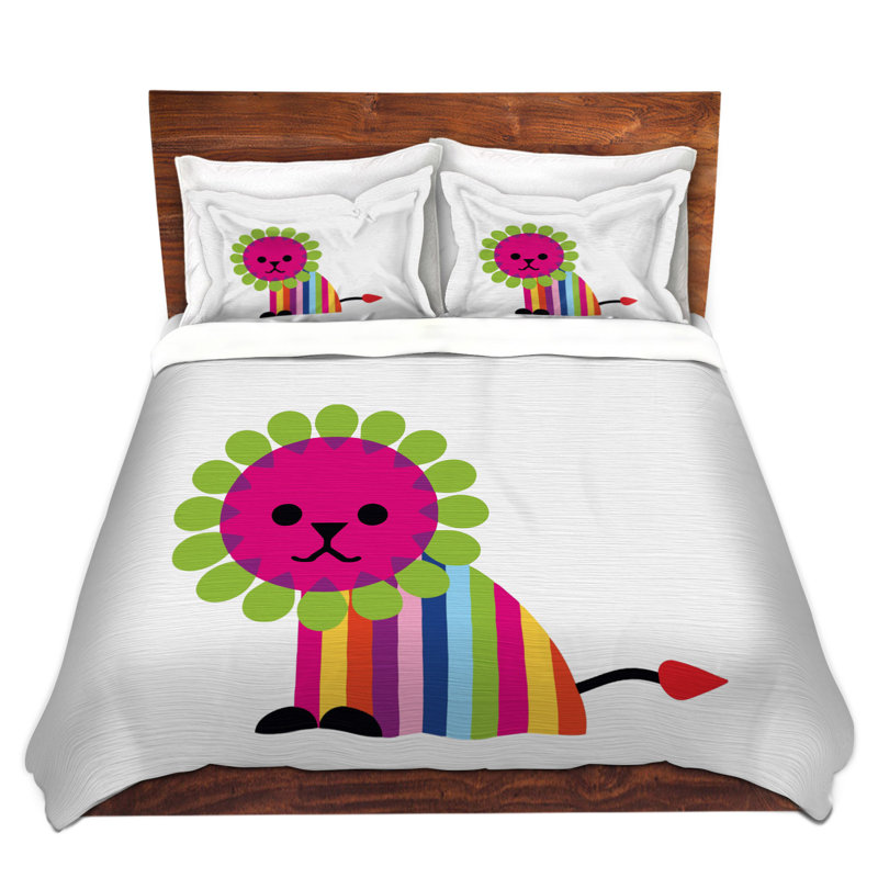 Ensemble de housse de couette en arc de lion, 1 housse de couette grand + 2 taies standards
