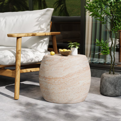 Outdoor/Indoor Lightweight Concrete (MGO) Oval Side Table