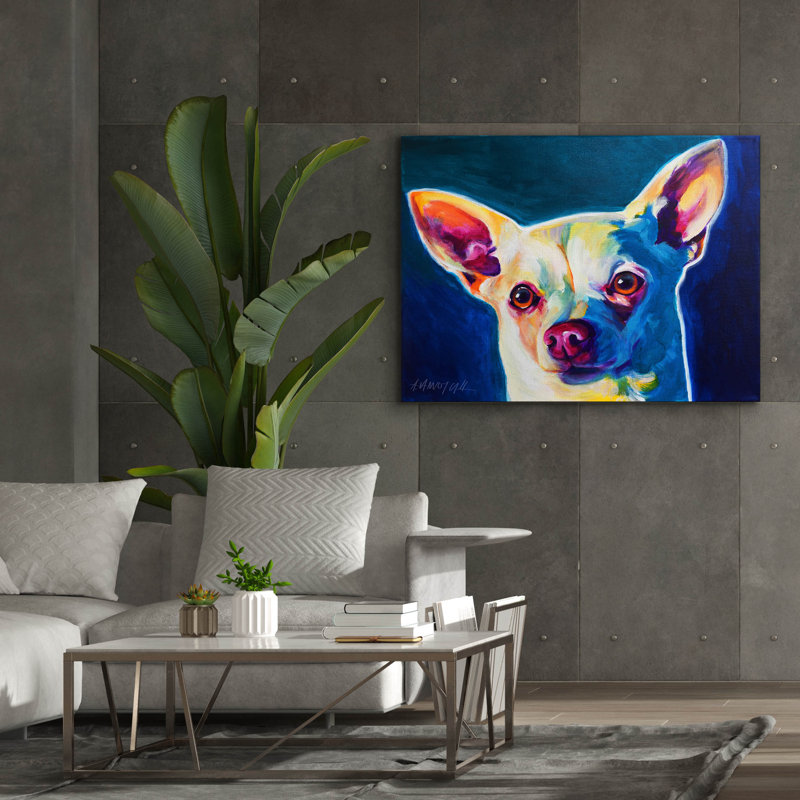 "Chihuahua - Coco" par Dawg Painter, H 40 po x l 54 po x P 1,5 po