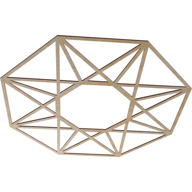 Médaillon de plafond perforé 32 "x 32" x 12 1/2 "x T 1/4" Guardian, Bouleau, H 40 po x l 40 po x P 0,38 po