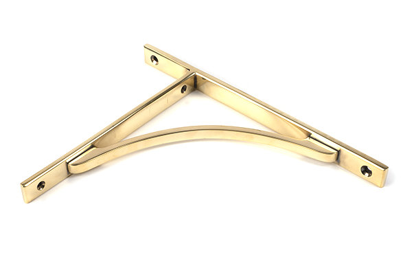 Apperley Shelf Bracket, 26cm H x 7.9cm W x 2cm D, Aged Brass