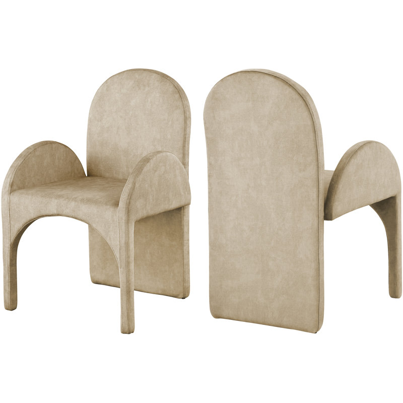 Fauteuil Caserta, Velours beige