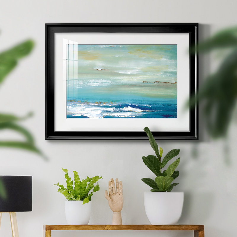 Horizon lointain - Peinture encadrée, Noir, H 26,5 po x l 36,5 po x P 1,5 po