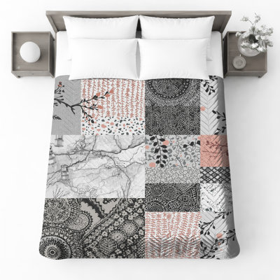 Couvre-lit matelassé à motif floral