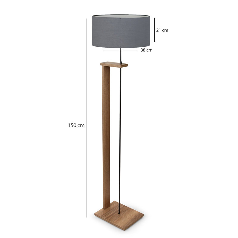 Claunch 150cm Traditional Floor Lamp, Dark Grey