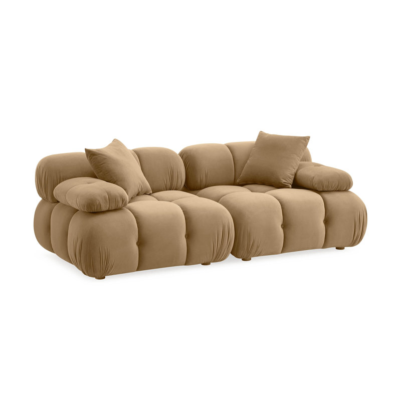Cheryll Cafe Au Lait Performance Velvet Modular Loveseat