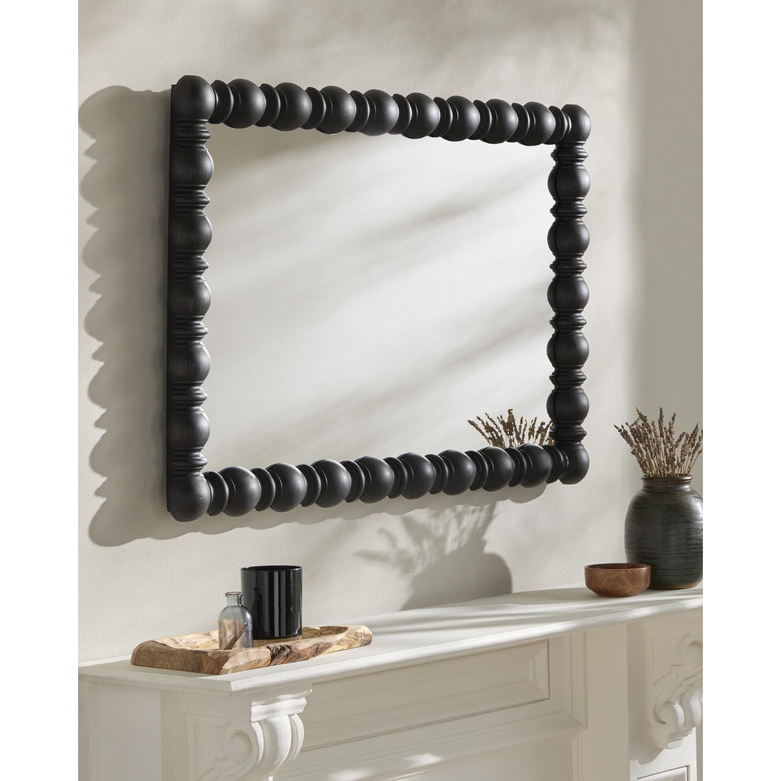 Castellanos Mirror, 36" x 24", Black