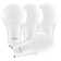 A19 LED Light Bulb 60W Equivalent 2700K Warm White Enclosed Fixture Rated 800Lm Dimmable Twist Lock Damp Rated GU24 Base (4 Pack)