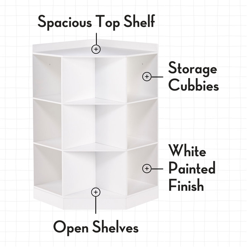 RiverRidge Kids Corner Cabinet with Toy Storage Cubbies