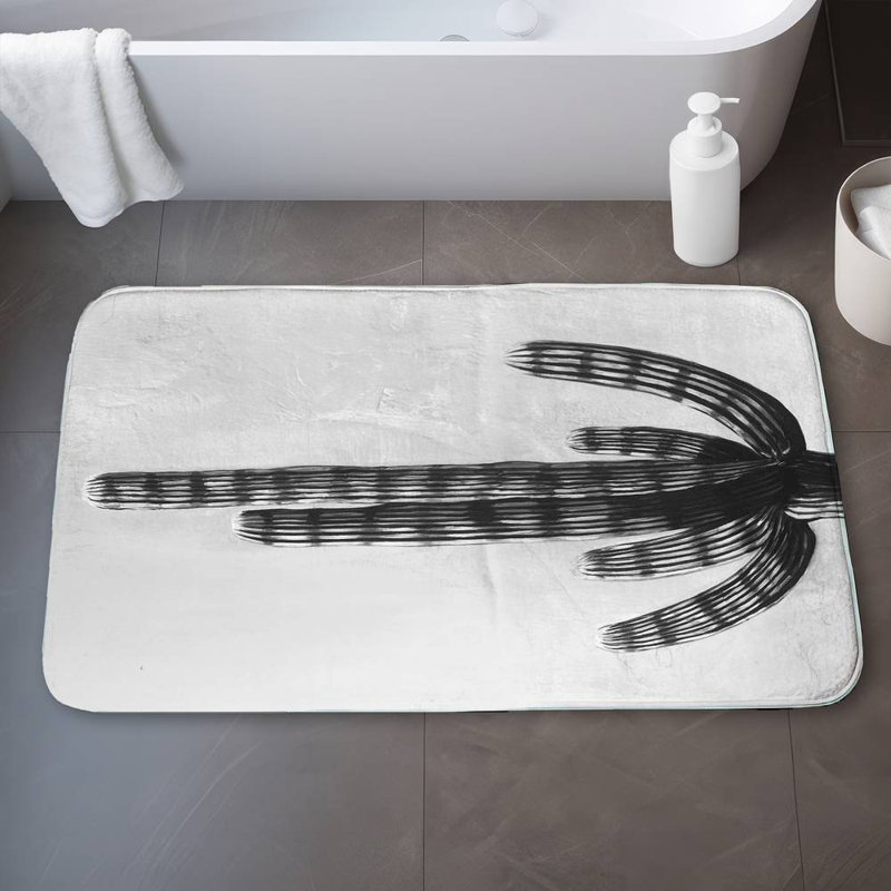 Cactus Bath Mat with Non-Slip Backing - Quick Dry Memory Foam Bathroom Rug - Absorbent - Modern Plush Spa-Style - Machine Washable