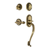 Nostalgic Warehouse Rope Rosette S Grip Handleset with Single Cylinder Deadbolt and Fleur Lever