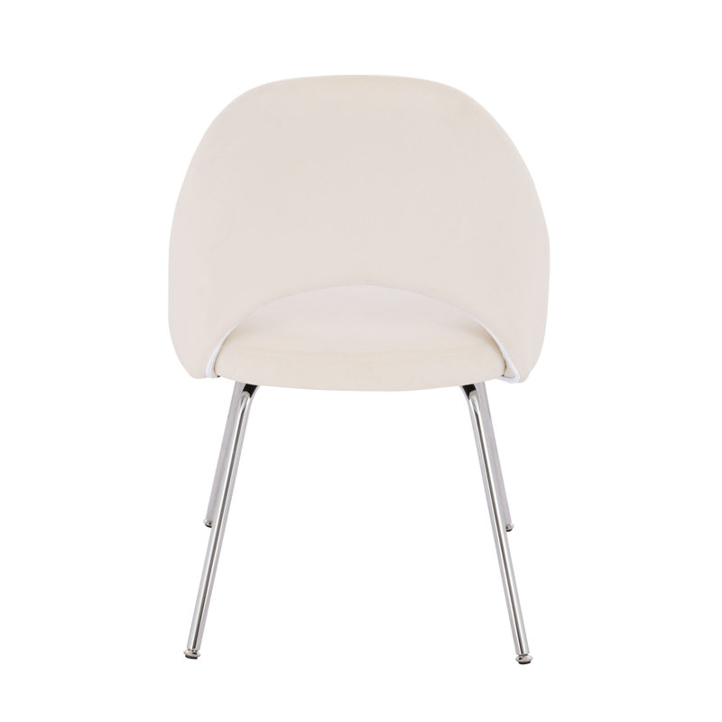 Sandy Blue Chrome Chair, Beige, 1