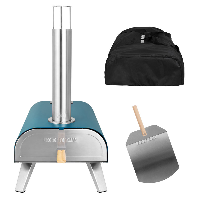 George Foreman Stainless Steel Countertop Pizza Oven, Blue