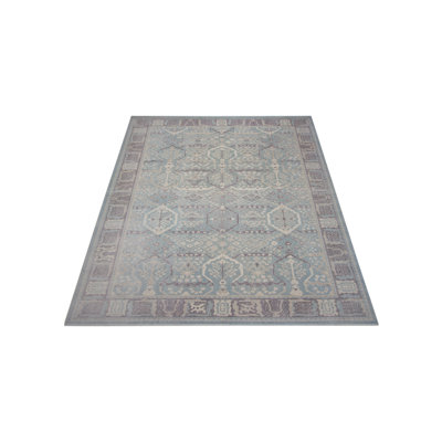 One-of-a-Kind Hand-Knotted 13' x 16' Wool Area Rug in Gray/Blue/Beige