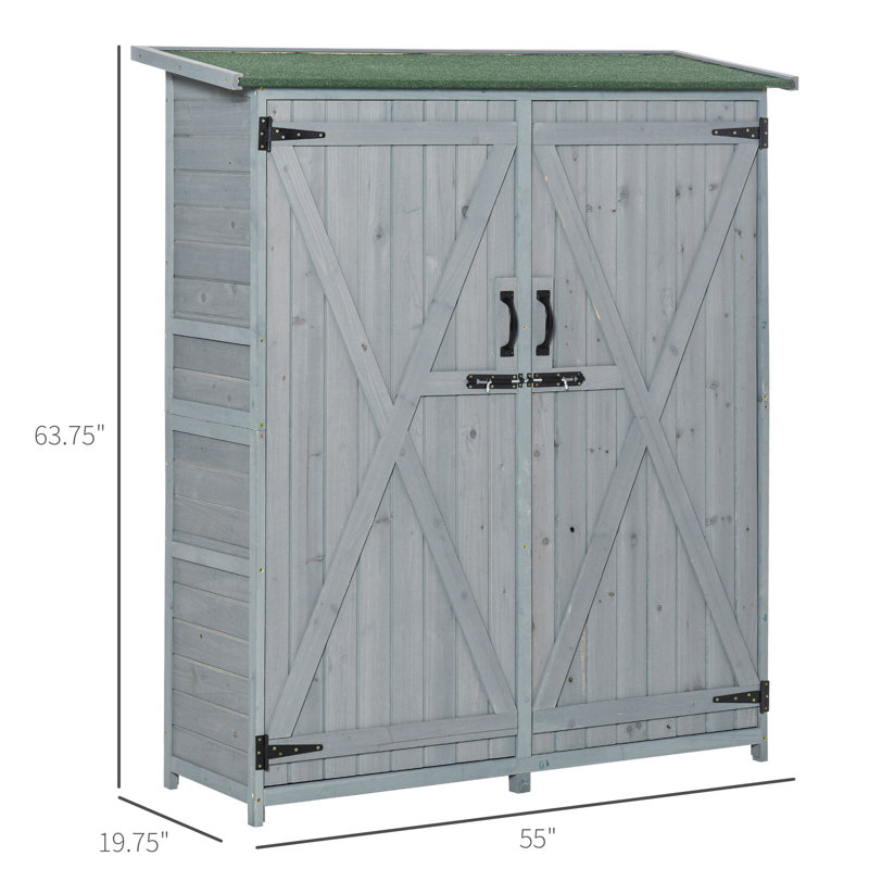 4.5 ft. W x 1.5 ft. D Solid Wood Horizontal Storage Shed