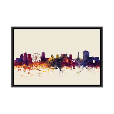 " Nottingham, England, United Kingdom On Beige " by Michael Tompsett