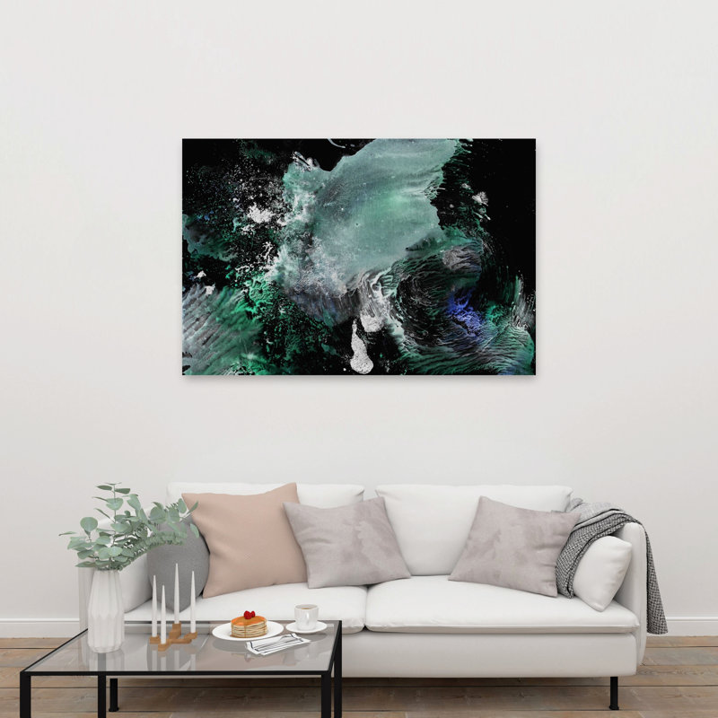 Cosmic Ocean Flow Abstract Dramatic Ethereal Ocean Wall Art Print 1 Piece Wrapped Canvas Wall Art, 101.6cm H x 152.4cm W