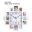 Horloge murale avec cadre photo blanc de 15,35 pouces, personnalisable à faire soi-même pour la décoration intérieure
