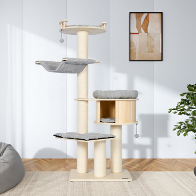 Feinuo 66.54'' H Wooden Cat Tree