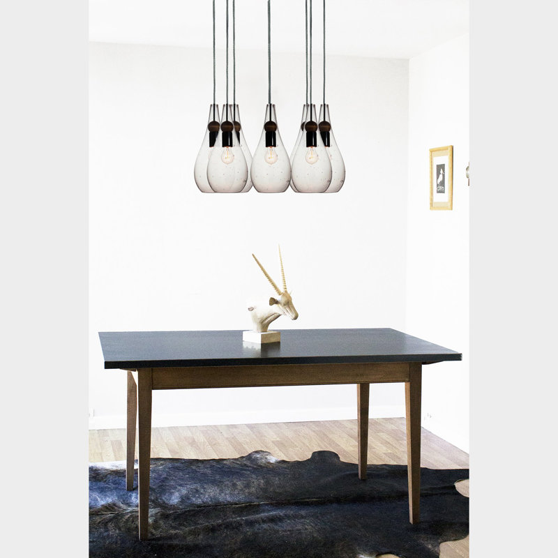 Earth 8 - Light Chandelier, Ship Rod, Smoke Glass, 120" H x 16" W x 16" D