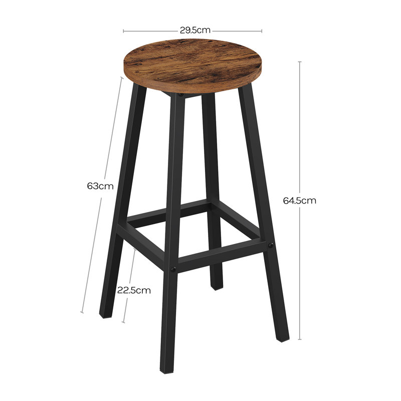 Talio Counter Stool with Metal Frame, Vintage Brown/Black