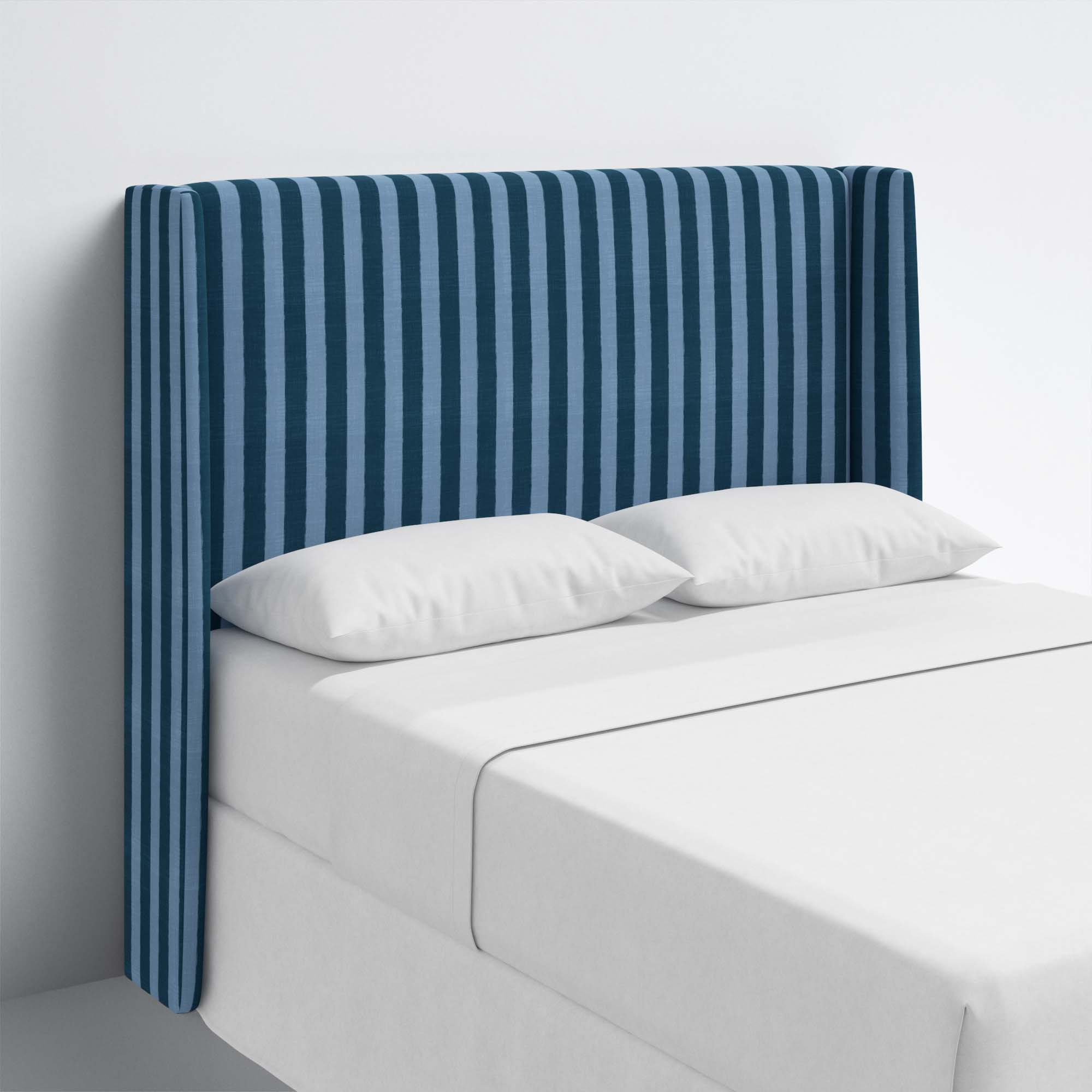 Tilly Upholstered Headboard, Brush Canopy Tonal Blue, Full