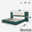 Lit plateforme tapissier avec tablettes-902076627-902076625