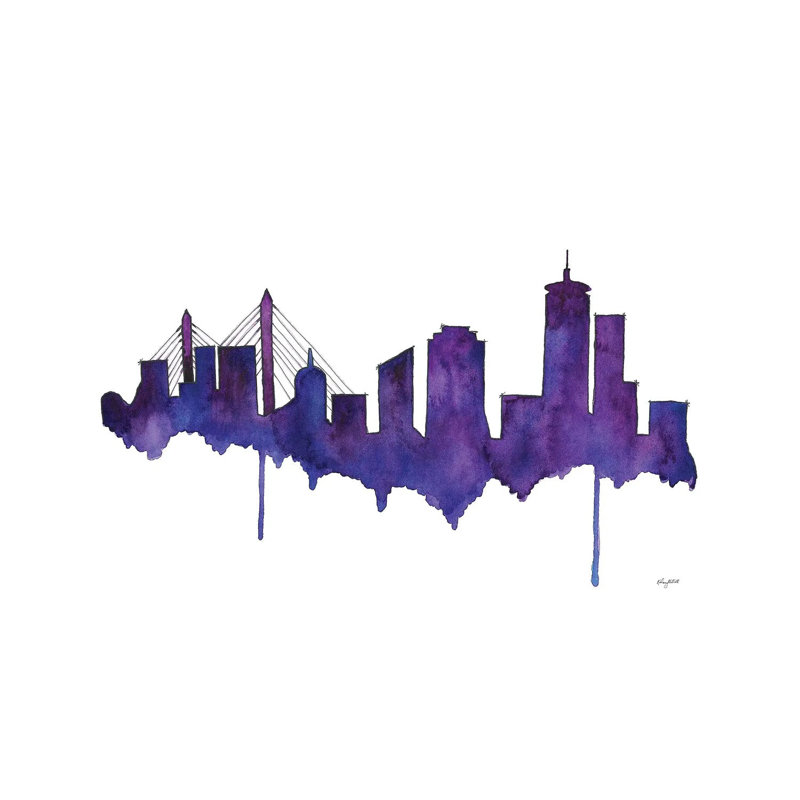 Boston Skyline by Kelsey McNatt - Wrapped Canvas Painting, 30.48 cm H x 45.72 cm W