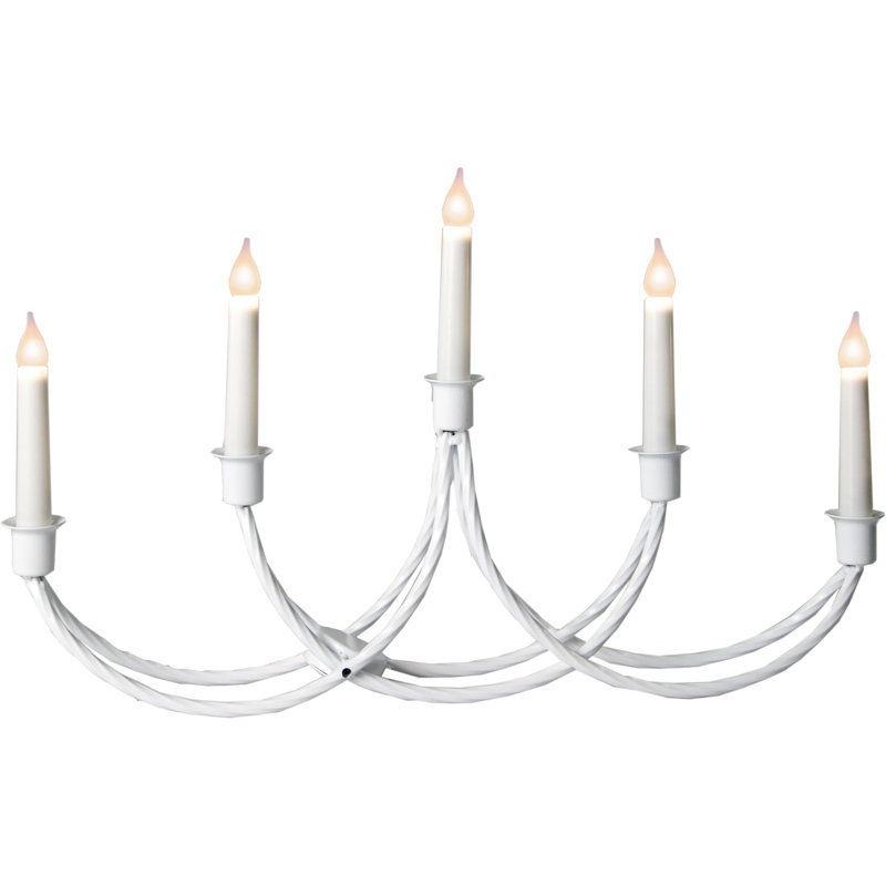 Metal Candlestick, White