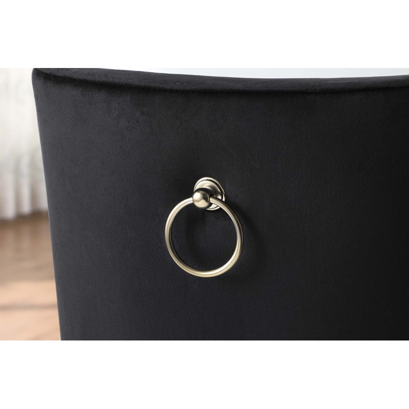 Chaises de salle à manger, chaise d'appoint rembourrée en velours, pieds en métal, Noir