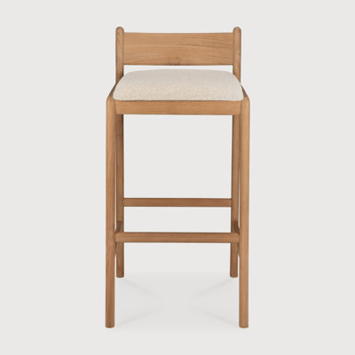 Jack outdoor bar stool - teak - Natural fabric