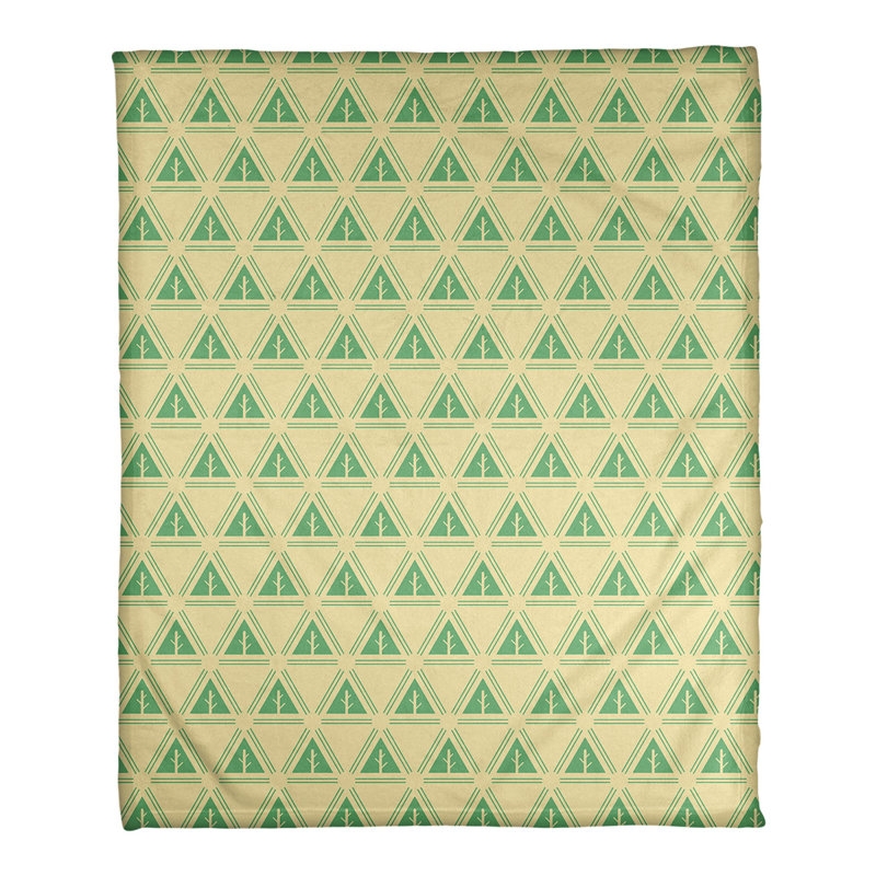 Couverture polaire minimal trees, l 60 po x L 80 po, Jaune / vert