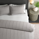 Corinne Rustic 100% Linen Striped Duvet Cover Set