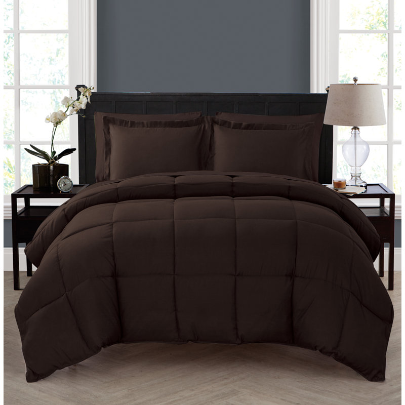Lincoln Down Alternative Reversible Bed-in-a-Bag Comforter Set, Taupe, Full Comforter + 6 Additional Pieces