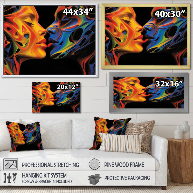 «Metaphorical Mind VI» sur toile, Cadre simple noir, H 12 po x l 20 po x P 1 po