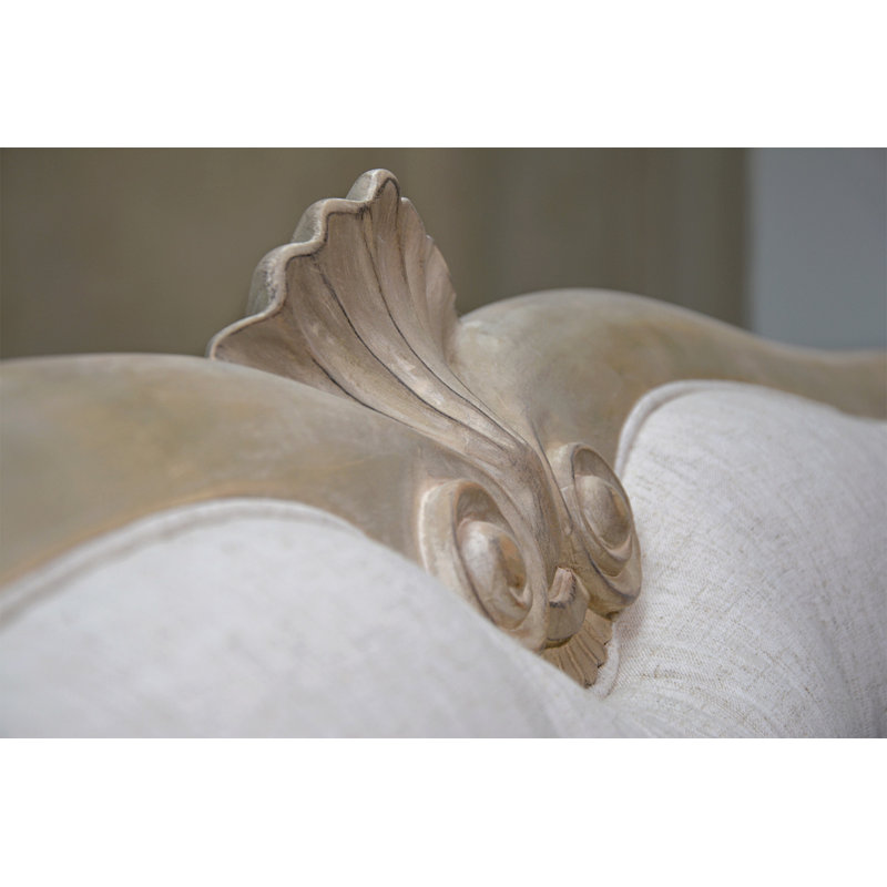 Aymane Cotton and Linen Upholstered Bench