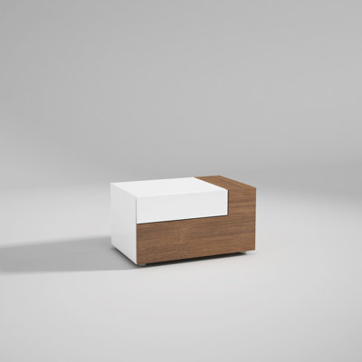 Modern Bedside Table with Two-Tone Finish and Drawer