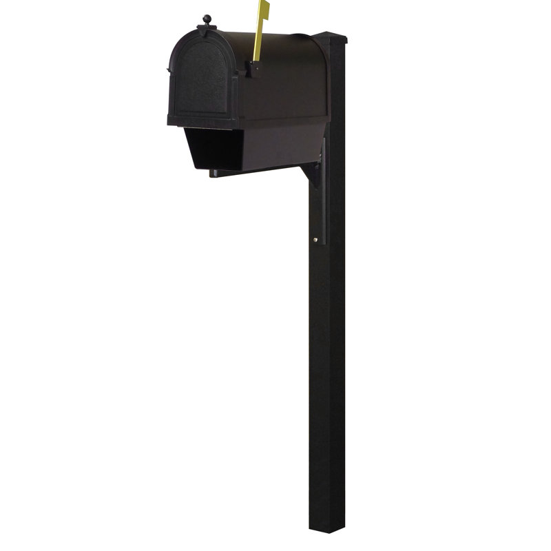 Berkshire Aluminum Post Mounted Mailbox with Magnetic Closure