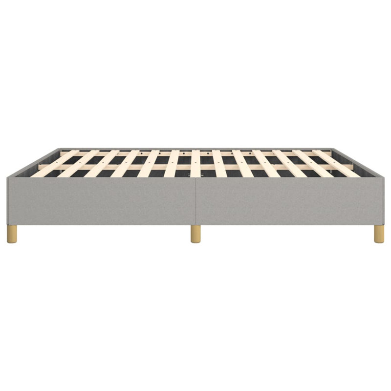 Cadre de lit Maritha, cadre de lit plateforme en tissu, sans matelas, Gris clair, Grand
