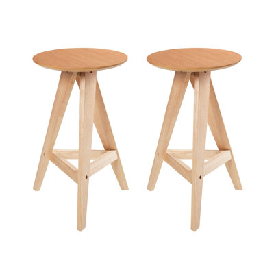Set of 2 Wooden Bar Stools AROMA