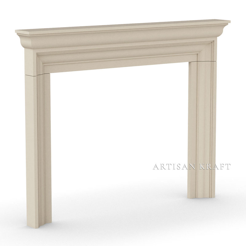 Austin Cast Stone Fireplace Surround, 53.75" H x 73" W x 9" D, Earth