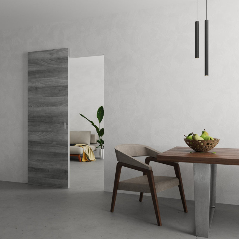 Grange cachée | Planum 0010 | Portes robustes avec finition | Ensemble coulissant Magic, 36 po x 84 po, Frêne gingembre