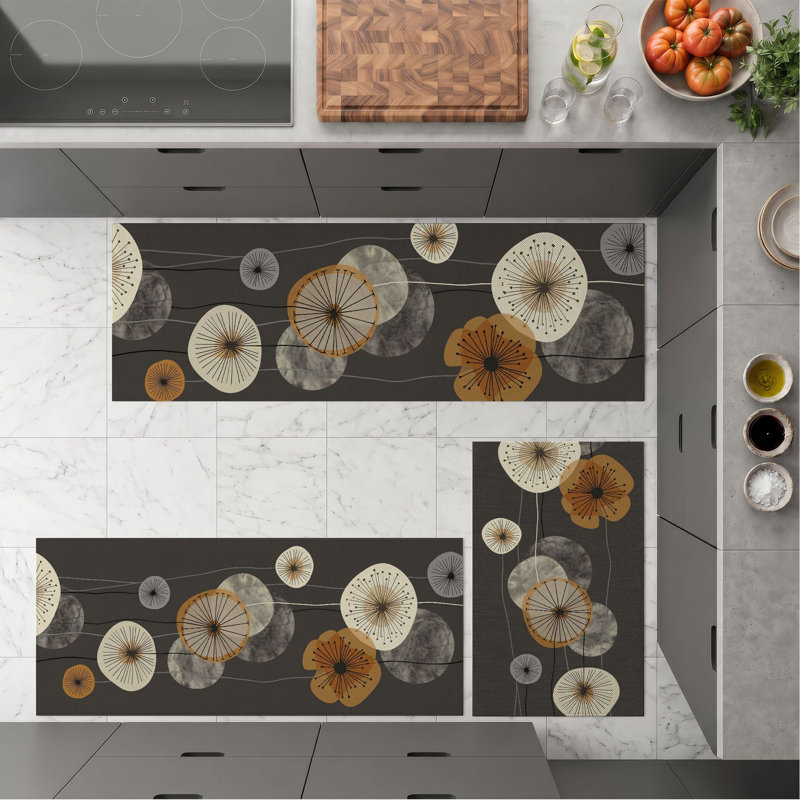 Tapis de cuisine lavables antidérapants à pissenlit