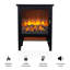 Foyer électrique 18 po, poêle autoportante avec flamme réaliste, noir, 1400 W