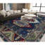 Wool Oriental Area Rug in Blue/Cream/Wine/Green