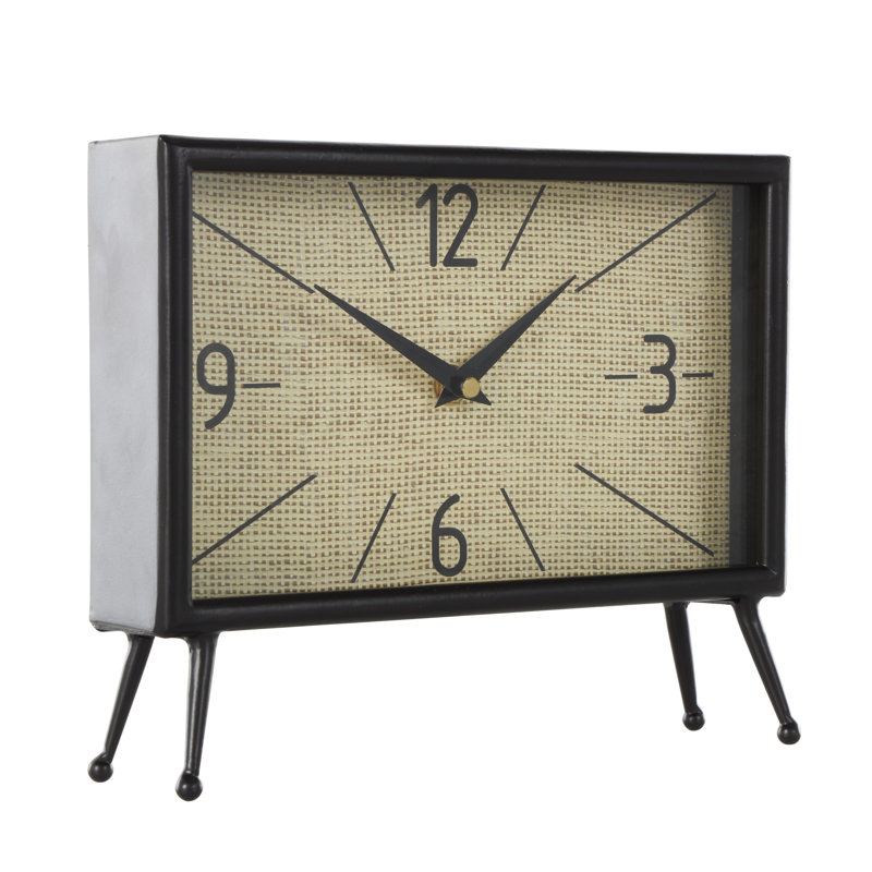 Analog Iron Mechanical Tabletop Clock Black