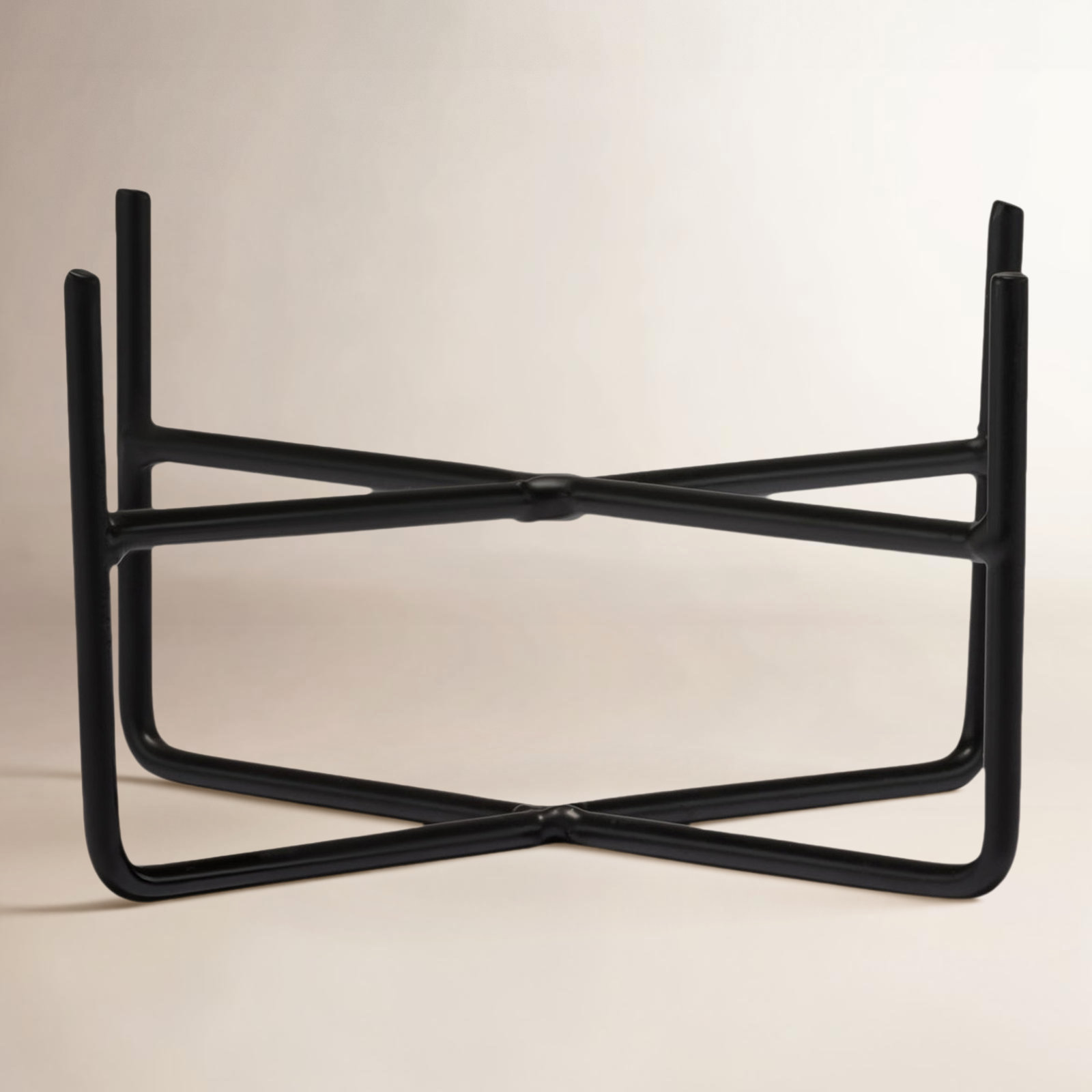 Simple Solid Dog Bowl Stand, Small (3.5"), Black