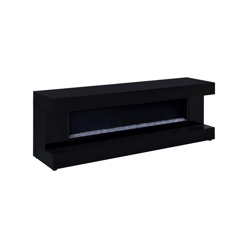 Meuble télé 71 po, Black High Gloss