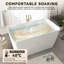 Baignoire autoportante en acrylique de 119 cm (47 po) avec siège intégré, baignoire ergonomique pour salle de bain